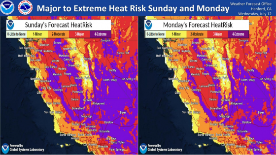 NWS Hanford on X: Excessive Heat Warning for most of Central California  from 11 AM PDT Saturday morning until 8 PM PDT Monday evening. Dangerous  heat will result in a major to