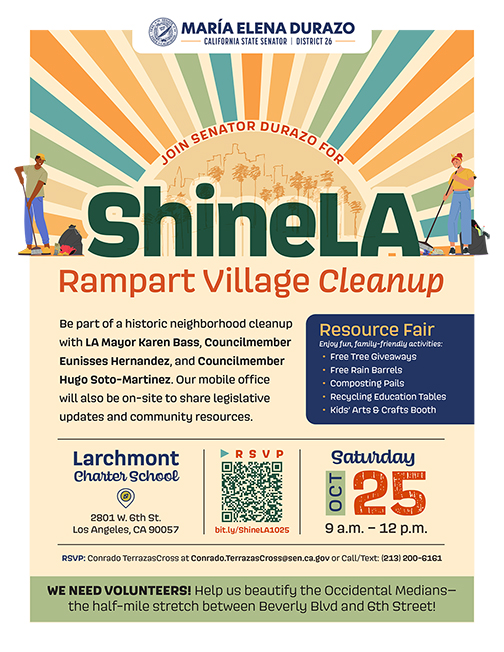 Rampart Village Cleanup Flyer English