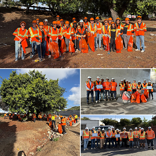 Earth Day Collage of volunteers at Cleanup events around Senate District 26