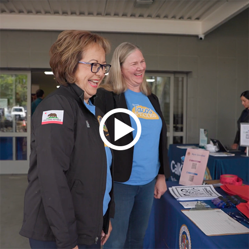 Tacos and Taxes with Senator Durazo with a play button icon in center